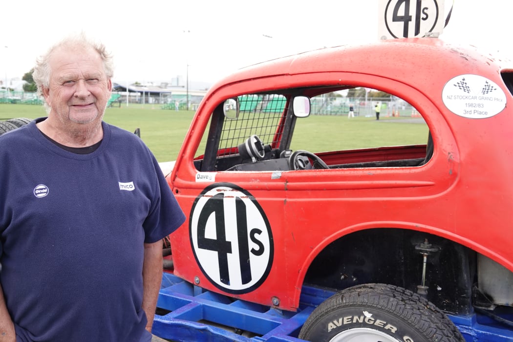 Dave Bartholomew, of Napier, has brought his classic 1980s stock car to Manawatū for the weekend.