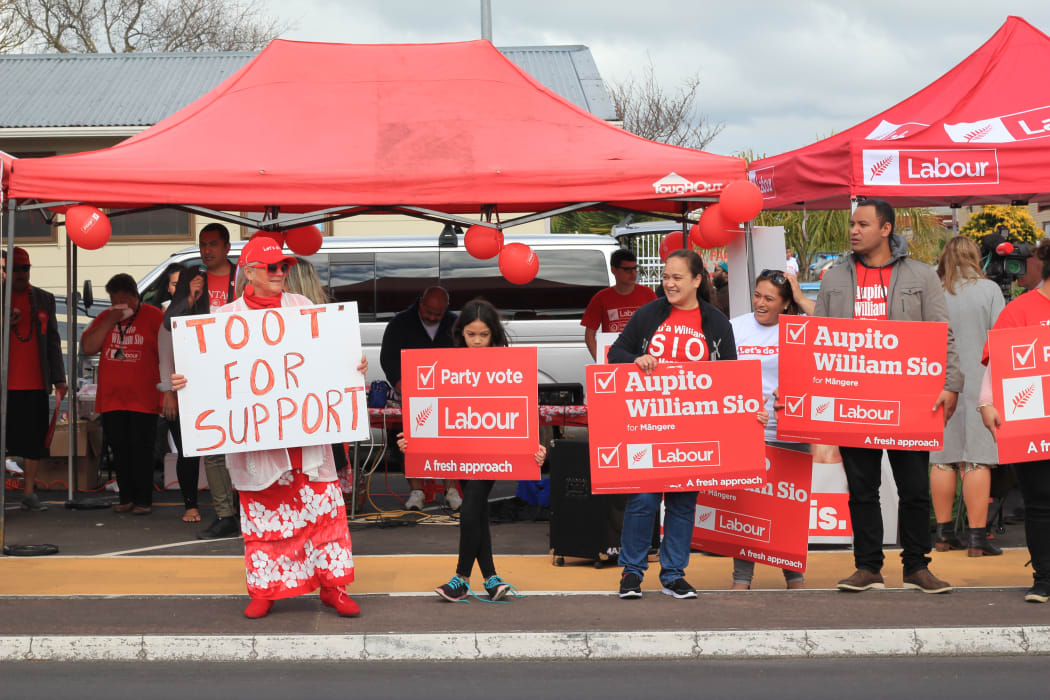Labour Party supporter in Mangere.