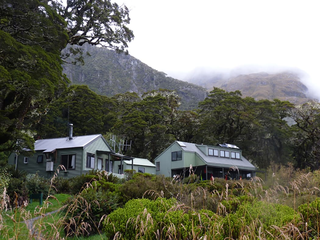 Lake Mackenzie hut and surrounding buildings