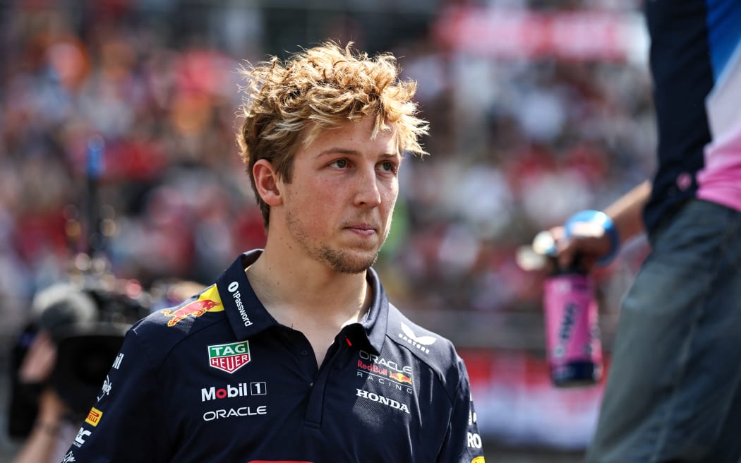Liam Lawson of New Zealand and Oracle Red Bull Racing appears in the driver's parade during the F1 Grand Prix of China at Shanghai International Circuit in Shanghai, China, on March 22, 2025. (Photo by Song Haiyuan/Paddocker/NurPhoto) (Photo by Paddocker / NurPhoto / NurPhoto via AFP)