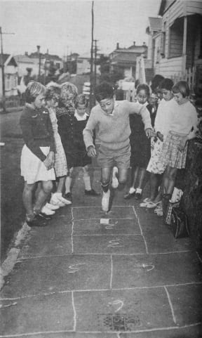 The spaces that children shared often spilled into their neighbourhood playgrounds, back yards and footpaths.