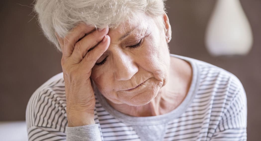woman with headache