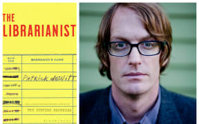composite of Patrick deWitt and his book "The Librarianist"