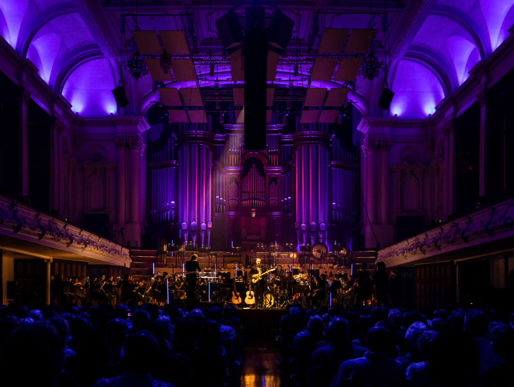 Louis Baker and the Auckland Philharmonia Orchestra at the Auckland Town Hall.