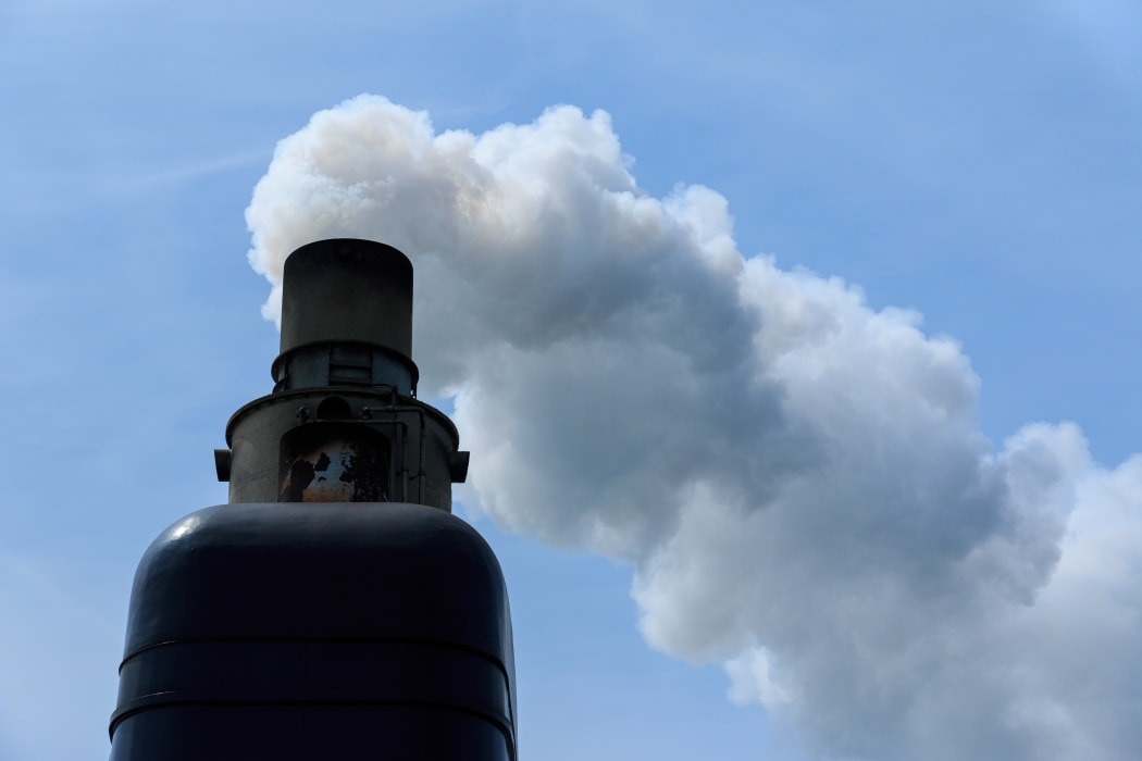 Dirty exhaust pipe or chimney of ship
