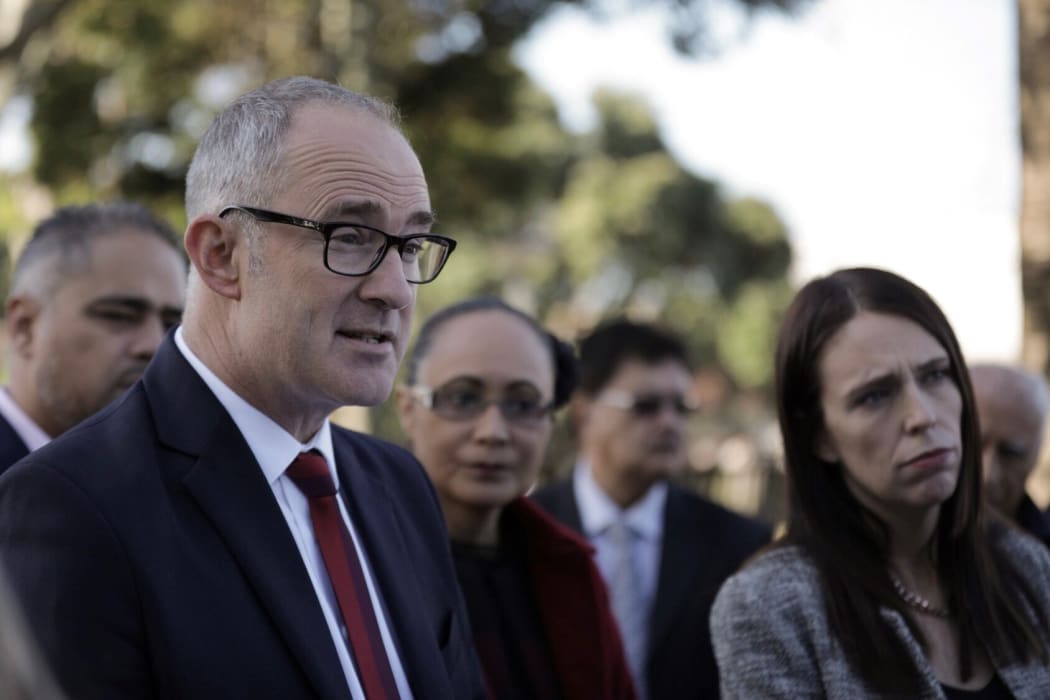 Phil Twyford and Jacinda Ardern at the announcement.