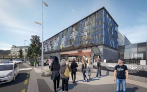 An artist's impression of the redeveloped Maungawhau Station in Mt Eden, Auckland which will include new and upgraded platforms for the City Rail Link (CRL) line and existing Western Line.