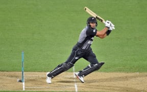 Ross Taylor in action in the first Twenty20 game against India.