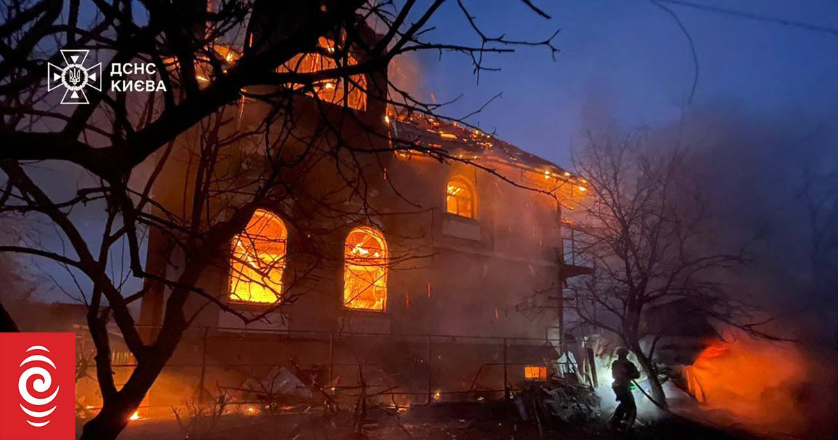 Russian barrage on Kyiv kills one and cuts off power