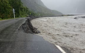 Fox Glacier access road on Thursday.