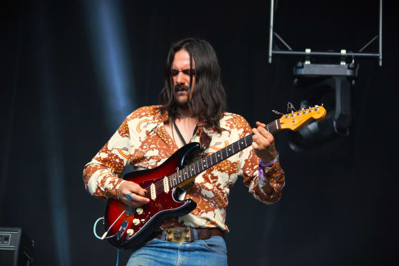 A member of Zambian psych-rock band Witch performing at WOMAD in New Plymouth on 17 March, 2024.