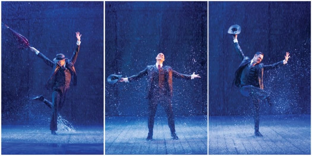Rain is forecast for the century-old St James Theatre as it's turned into a "water park" to recreate the scenes made so famous by Gene Kelly and Debbie Reynolds.