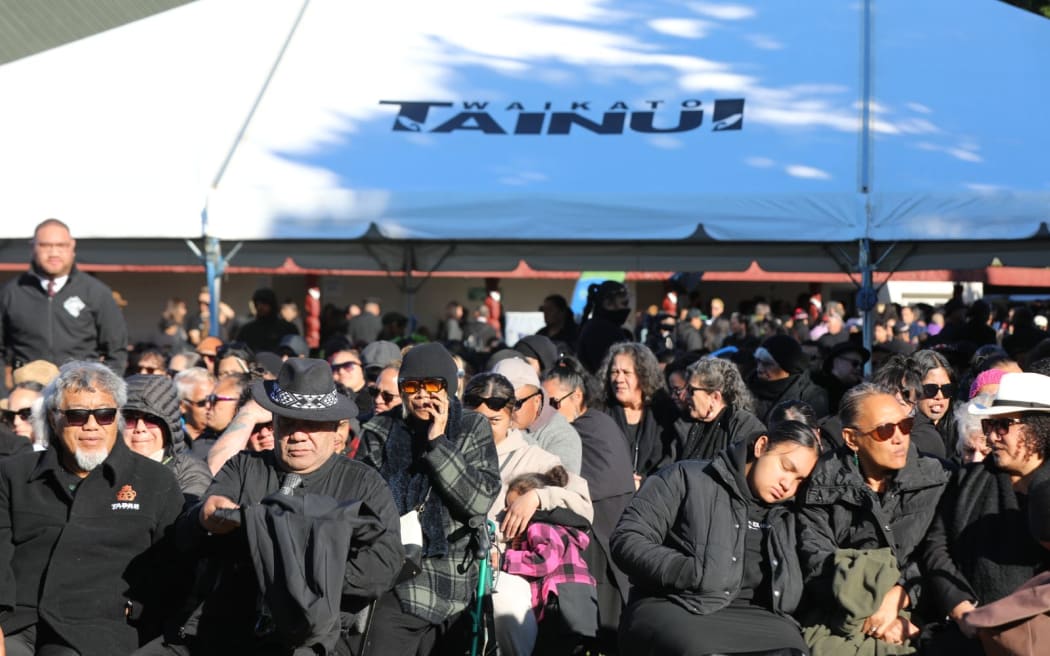 People gathered at the tangi for Kiingi Tuheitia Pootatau Te Wherowhero VII and the naming of the new Māori monarch, 5 September 2024.