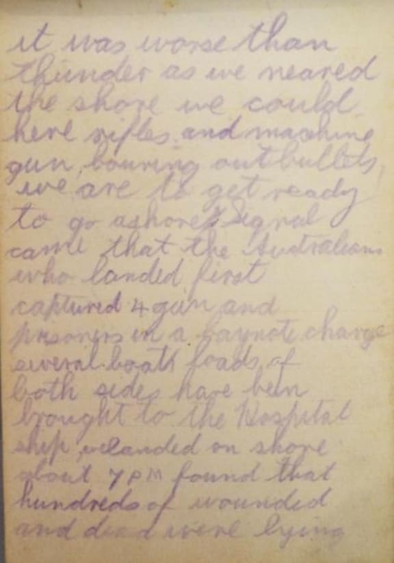 An excerpt from Hartley Valentine Palmer's diary for April 25, 1915.