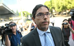 California physician Mark Chavez exits federal court in Los Angeles on October 2, 2024. Chavez pleaded guilty to conspiring to distribute the drug ketamine to the late actor Matthew Perry, who died of a ketamine overdose in October 2023. (Photo by Patrick T. Fallon / AFP)