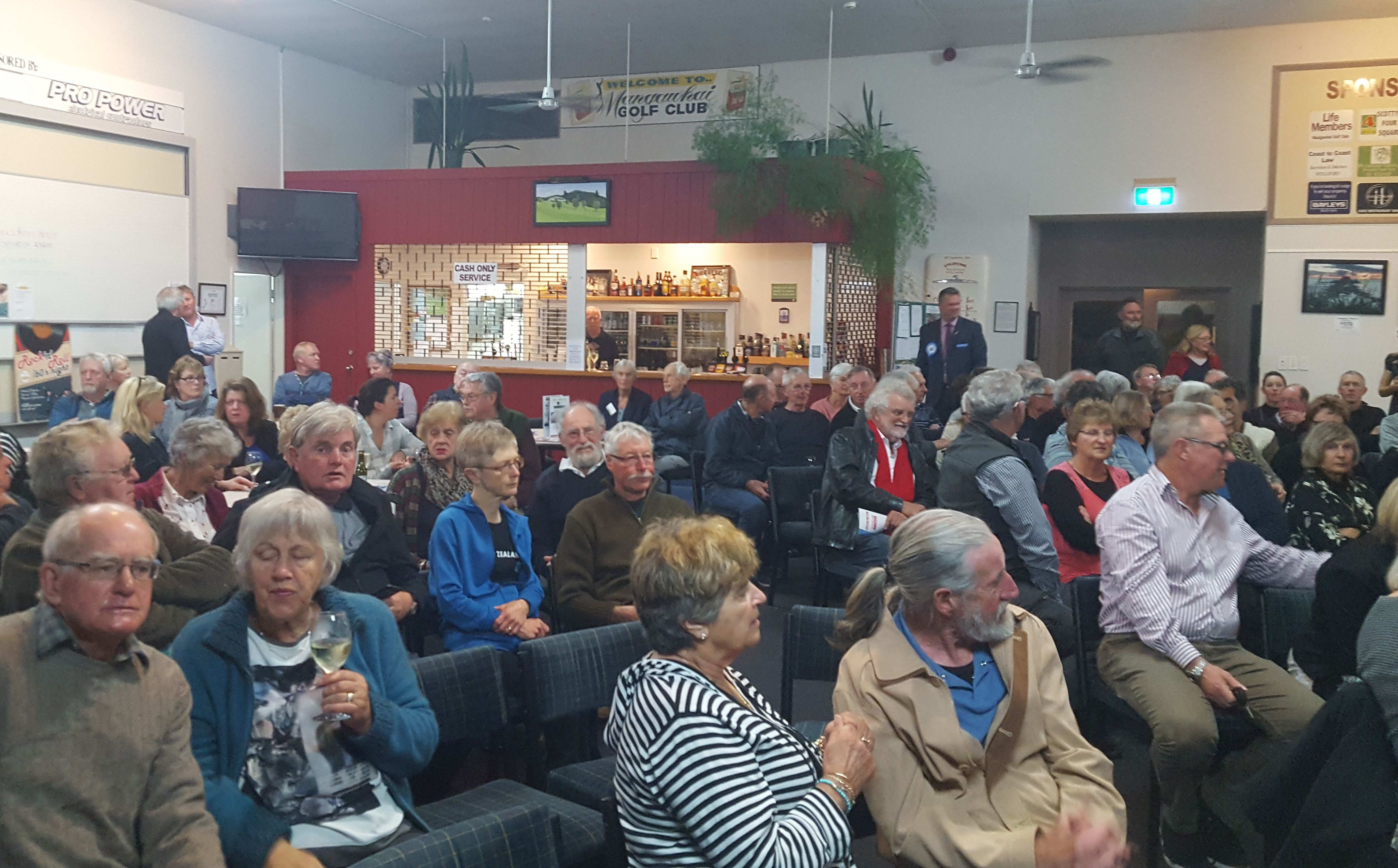 A candidates meeting at Mangawhai last night.