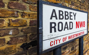 Abbey Road street sign made famous by the 1969 Beatles album.