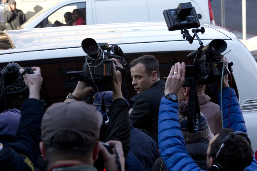Oscar Pistorius arrives in court for sentencing on 6 July 2016