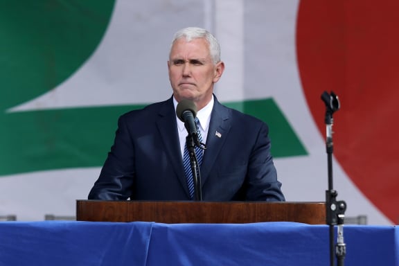 US Vice President speaks to pro-life supporters at the March for Life in Washington.