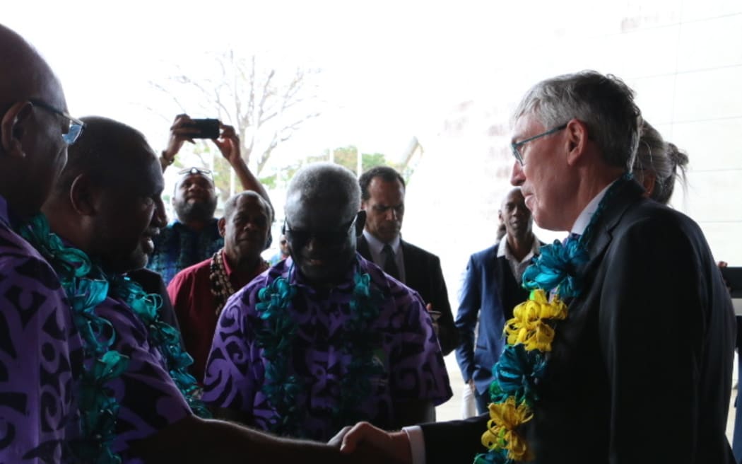 Australia's special envoy for to the Pacific and Regional Affairs Ewen McDonald  meets MSG leaders in Port Vila.