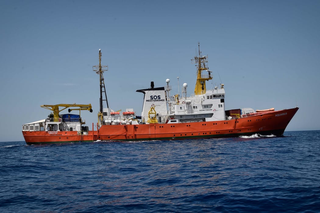 The MV Aquarius, a search and rescue ship run in partnership between "SOS Mediterranee" and Doctors without borders (MSF).