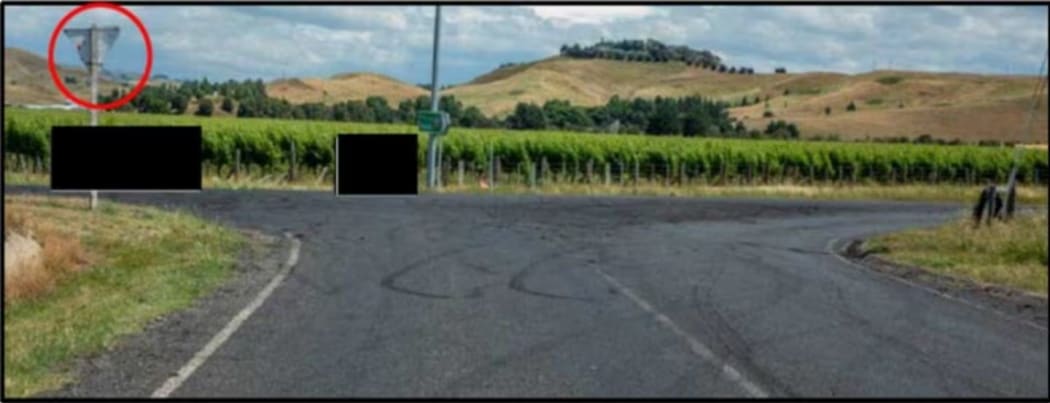 The intersection of Maraekakaho Rd and State Highway 50 near Hastings. This photo was taken on December 30, 2023, the day of the collision which claimed the life of Canadian tourist Helen Poon.