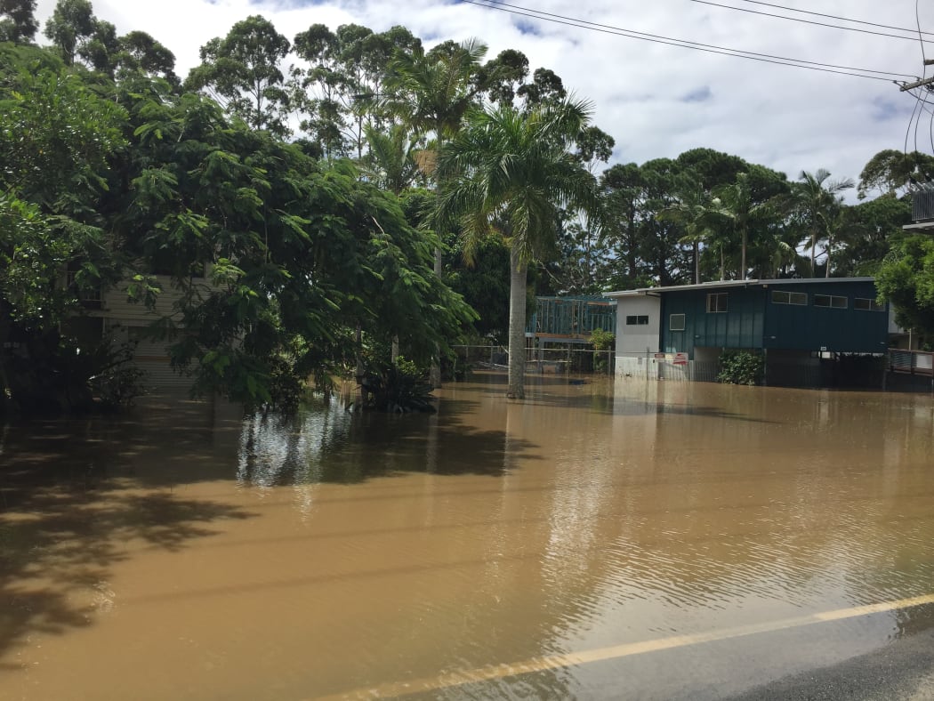 The towns of Chinderah and Kingscliff in northern NSW continued to deal with major flooding on Saturday following cyclone Debbie.