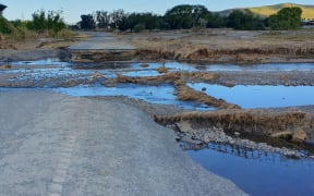 Pourerere Rod, east of Waipawa, has been split by a breakout of the river