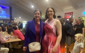 ACT deputy leader Brooke Van Velden with her mother Adele Van Velden at the party's Election Night event in Auckland.