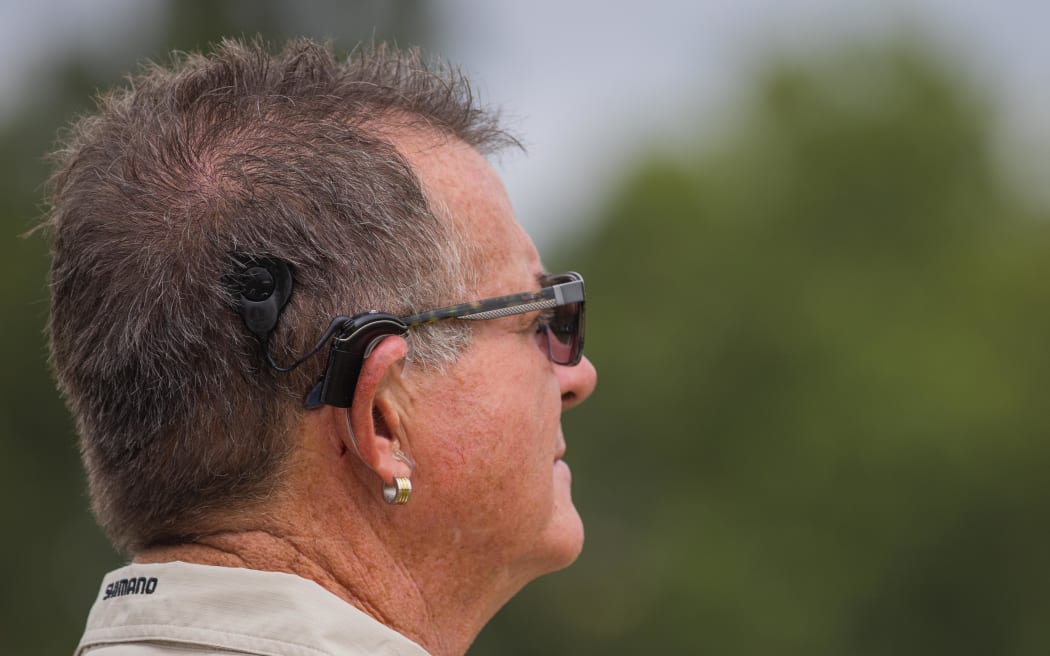 A man with a cochlear implant.