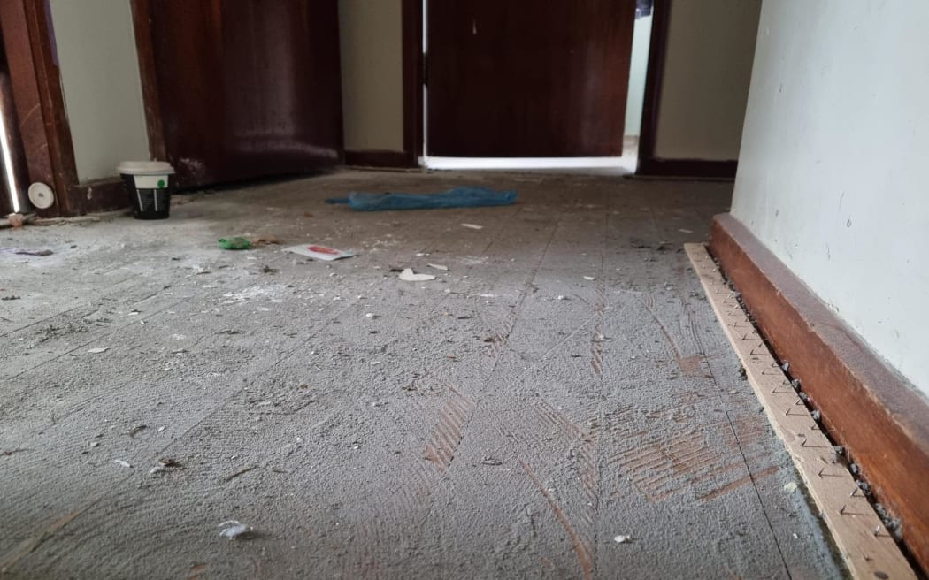 The damage inside Kate's Mosgiel home.