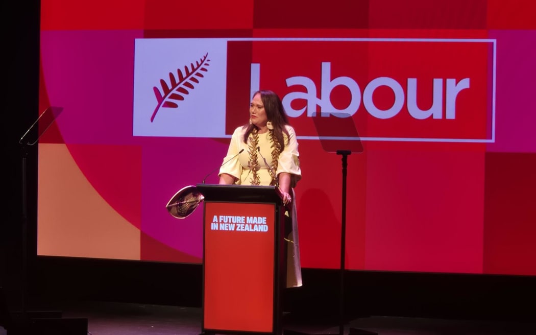 Carmel Sepuloni at the Labour Party AGM in 2025.