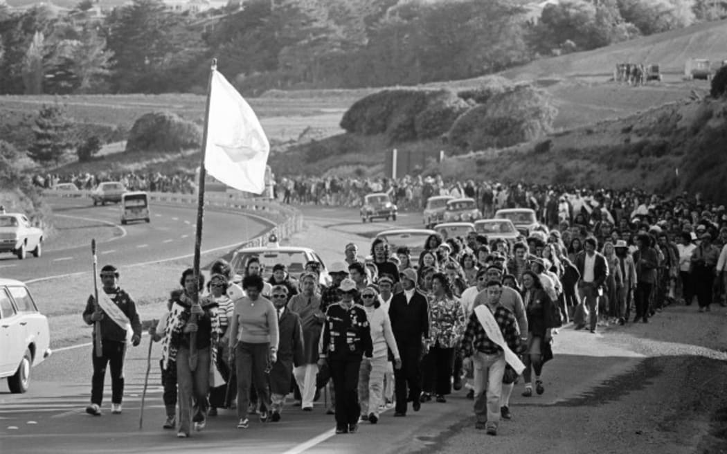 Māori Land March – Wellington Motorway, October 1975.