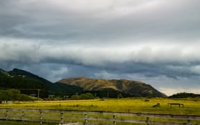 Storm clouds over Queen Elizabeth Park in Kāpiti after a thunderstorm.