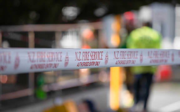 A cordon at the scene of the fire.