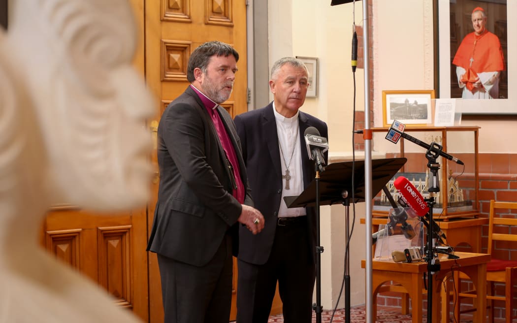 Anglican Church Archbishop, Philip Richardson (left) and The Roman Catholic Church Cardinal, John Dew.