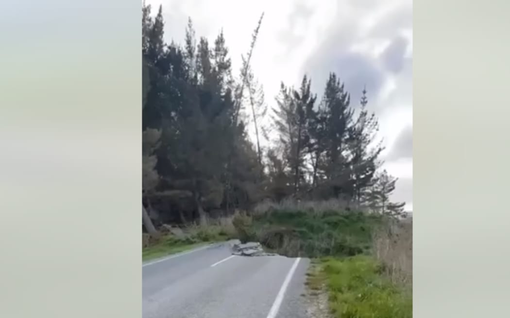 A large section of Tiniroto Road on the East Coast has collapsed and is impassable.