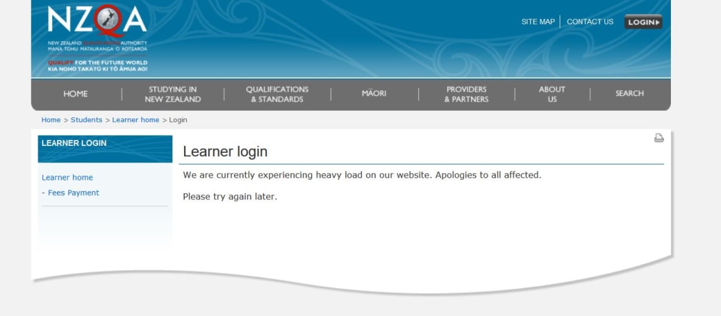 The website experienced heavy loads when results went live on Tuesday January 17.