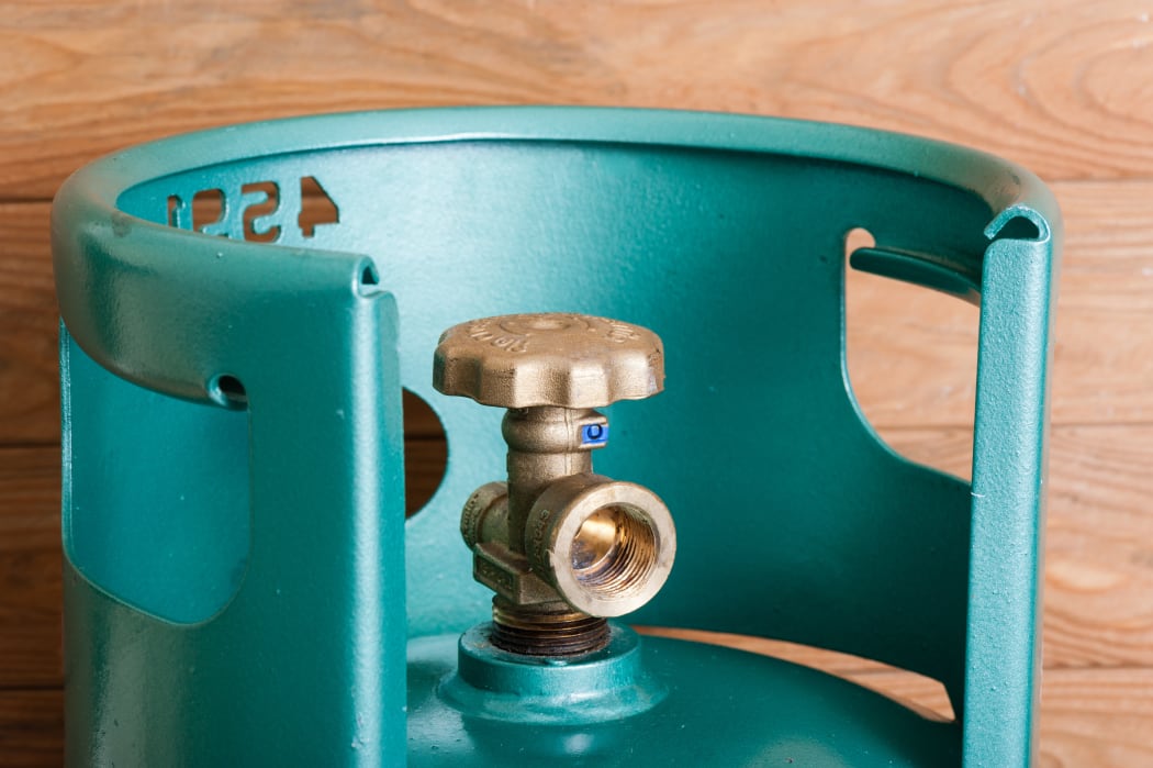 Closeup valve of LPG cylinder.