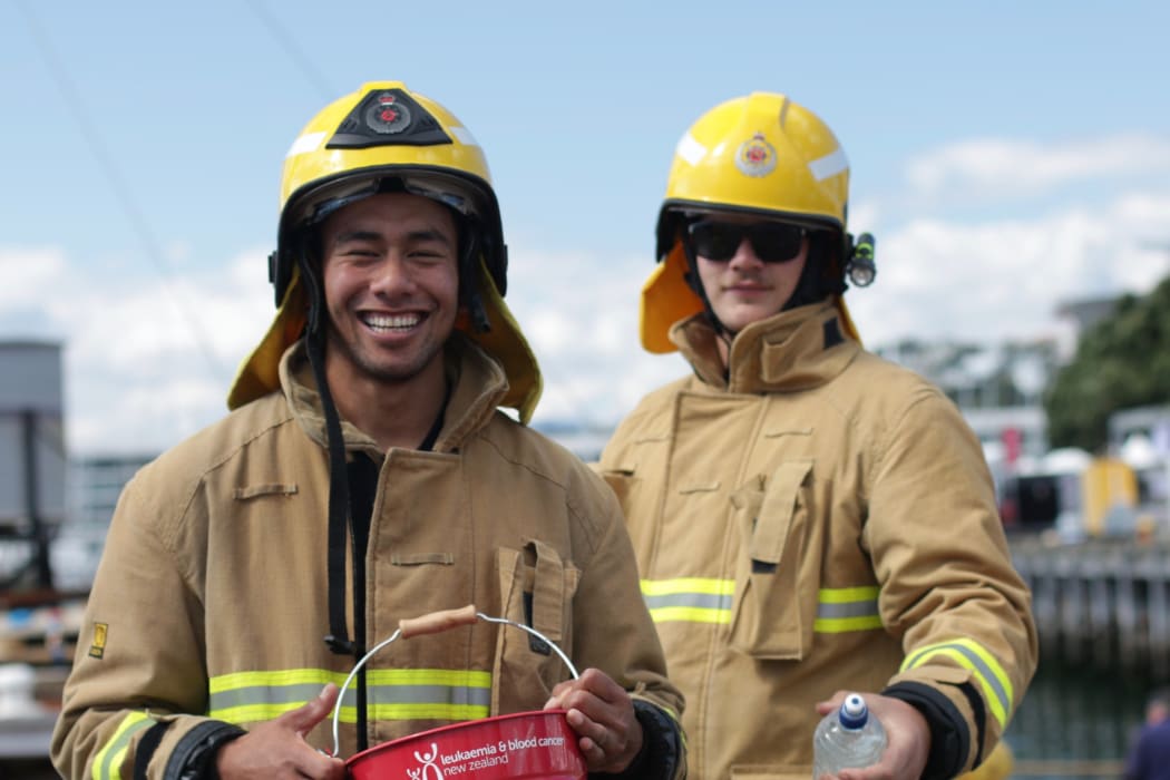 Fire fighters, sweltering in those suits