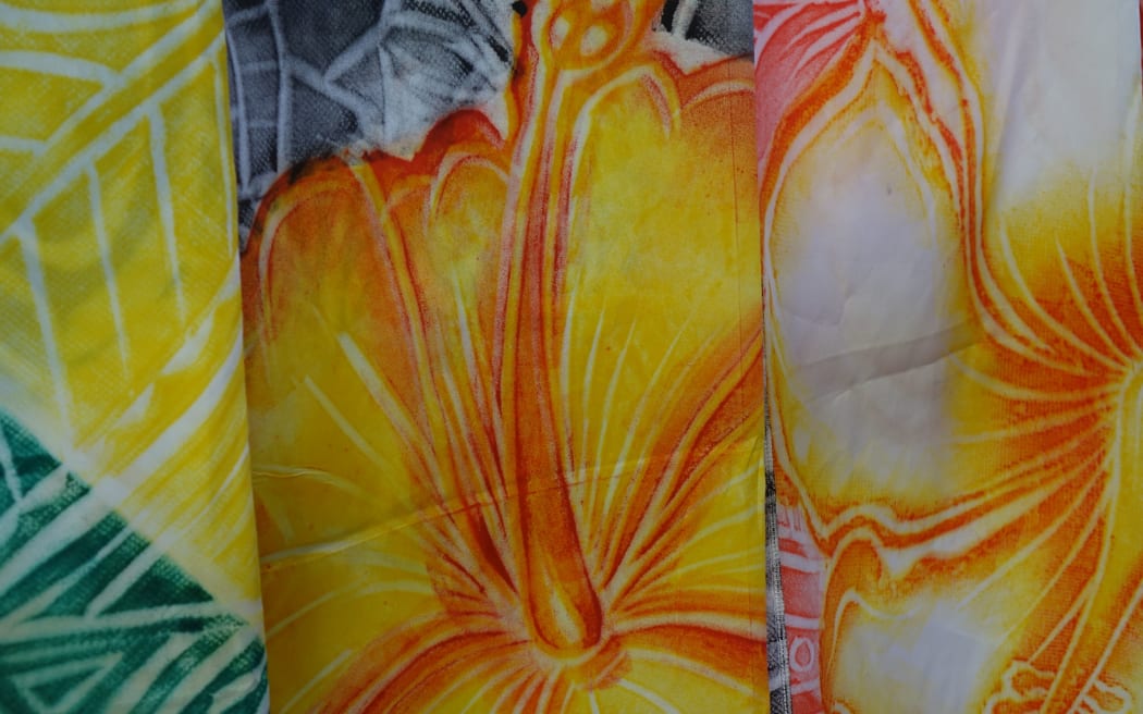 'Ie lavalava  for sale in Samoa's Fugalei market, Apia