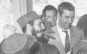 Fidel Castro with New Zealand journalist Bernard Diederich.