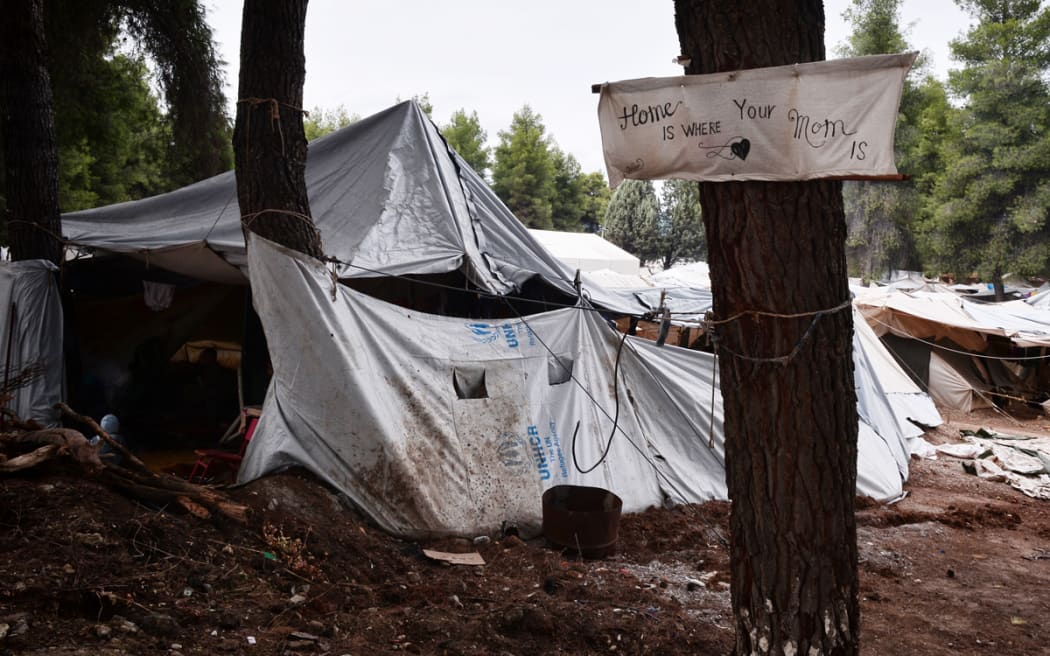 Among the tents at Ritsona.