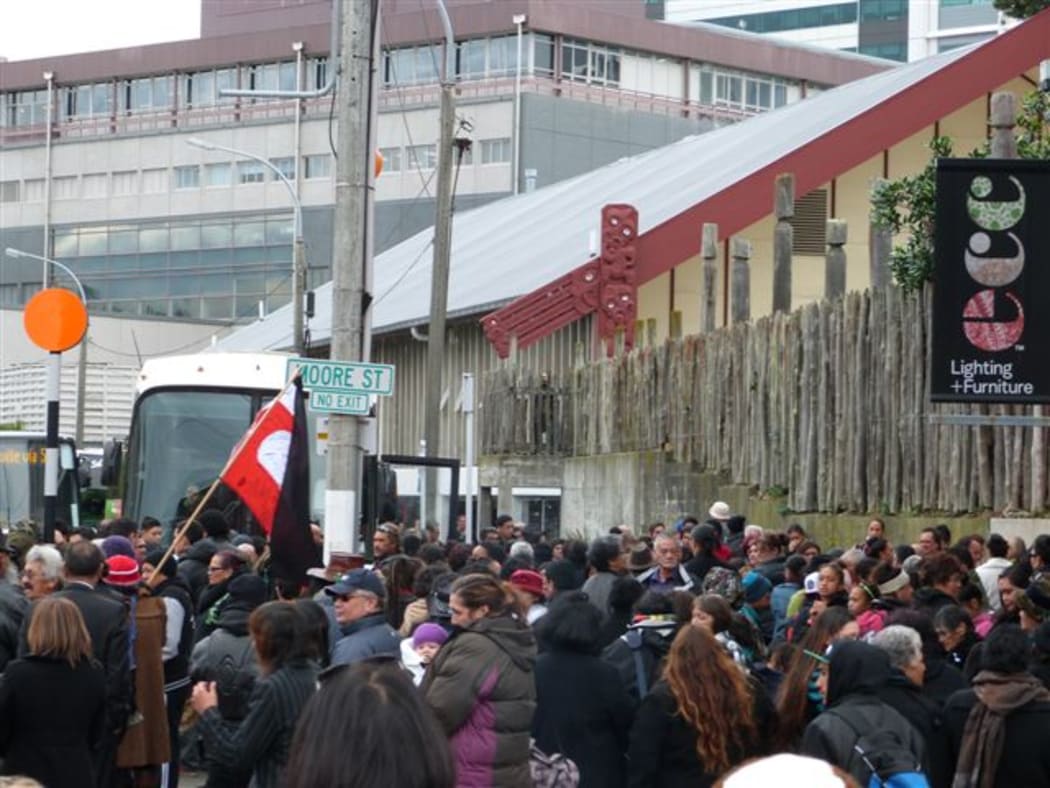 Tuhoe members arriving in Wellington.