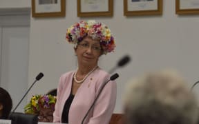 Cook Islands opposition leader Tina Browne in Parliament.