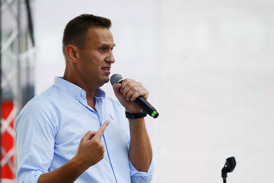 Russian opposition leader Alexei Navalny during a a rally last year.