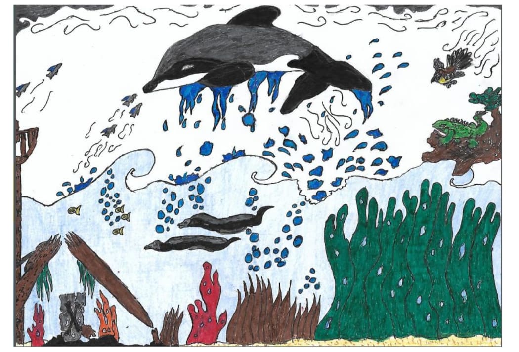 James drew this picture to accompany his story.