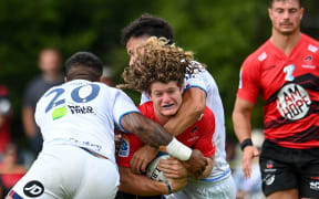 Harry Inch of the Crusaders during the Super Rugby pre-season rugby match, Crusaders Vs Blues , at the Kirwee Rugby Club, Kirwee, New Zealand, 31st January 2025.
