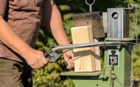 An electric log splitter.