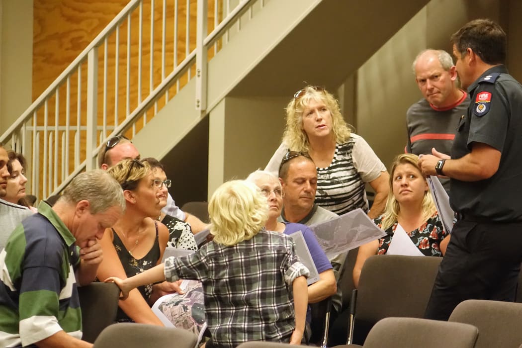 Residents are briefed on what to expect when they return home.